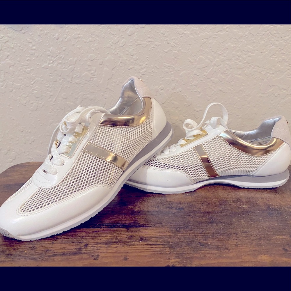 Michael Kors gold & white mesh sneaker - NWOT